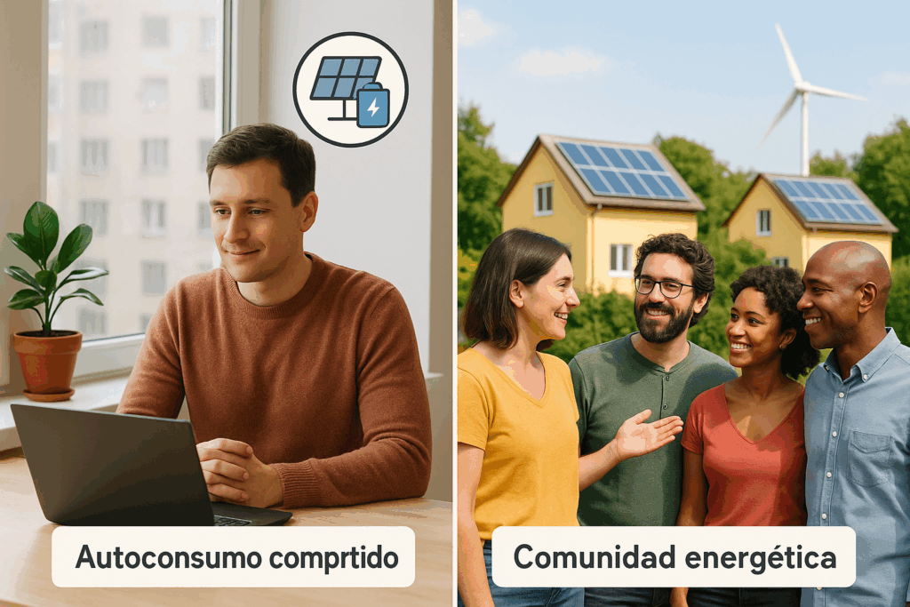 comunidad energética vs autoconsumo compartido